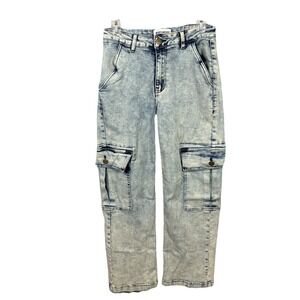 Disclosure Women's‎ Baggy Cargo Blue Jeans Size 5/27 Street wear Punk Skater Y2K
